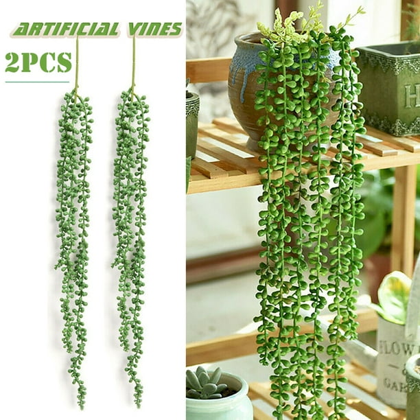 2x Fake Succulent String of Pearls Artificial Hanging Plant Wed Party Home Decor 2x Fake Succulent String of Pearls Artificial Hanging Plant Wed Party Home Decor